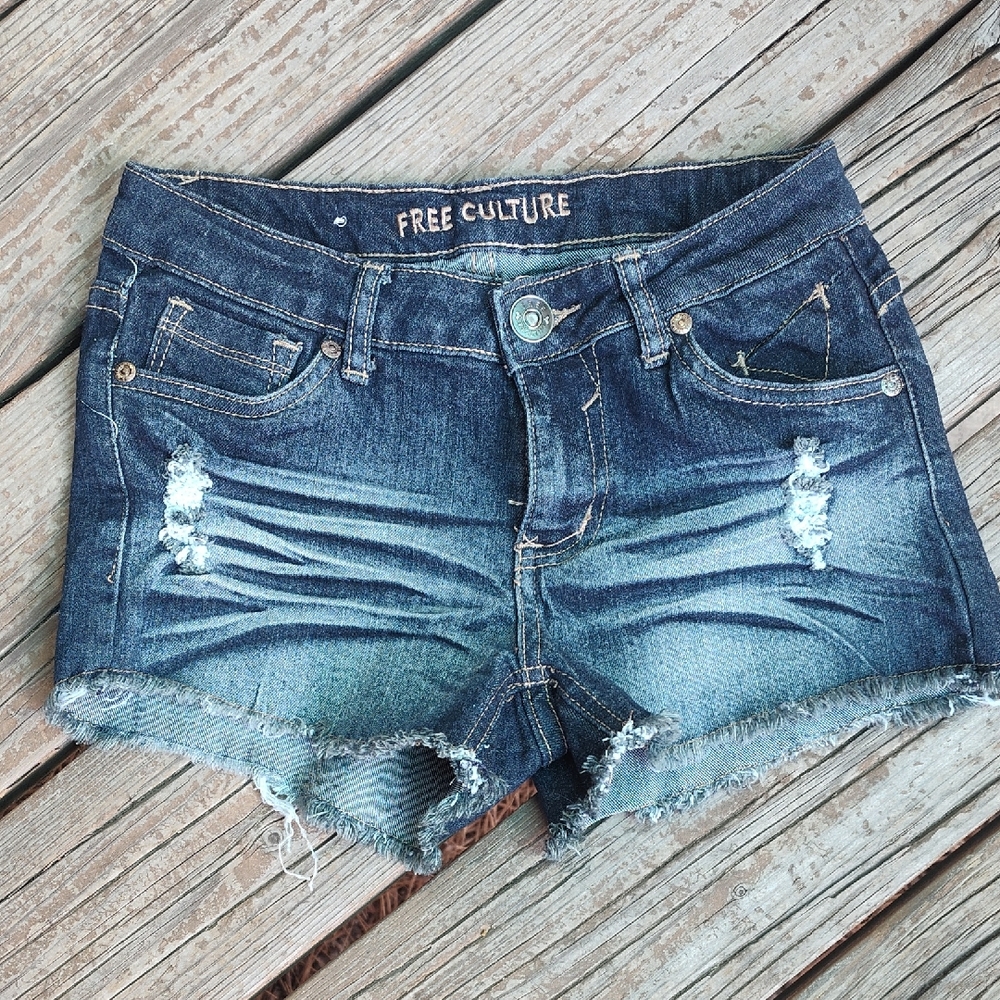 Distressed Blue Jean Shorts